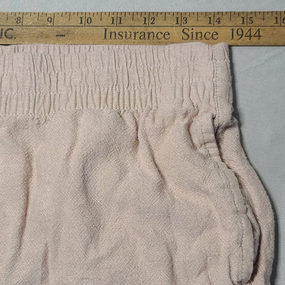 Old Navy Linen Blend Pants Womens S Beige High Rise Straight Comfort Waistband - Picture 7 of 9